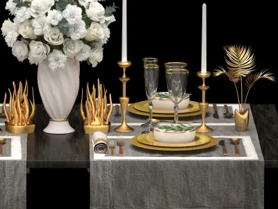Luxury table setting 3D model