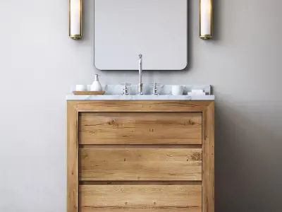 RH RECLAIMED RUSSIAN OAK SINGLE VANITY 3D model