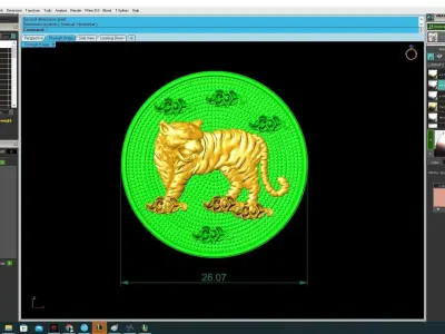 Luxury Tiger Zodiac 3D Coin Pendant  3325 3D print model