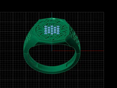 Print Ready STL 3DM  Gents Rings Diamond Men Ring  3D print model 151