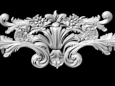 Central decor ornament for furniture 3D model 1023