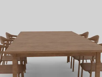 dinning set dining table with six chairs Free 3D model purchase