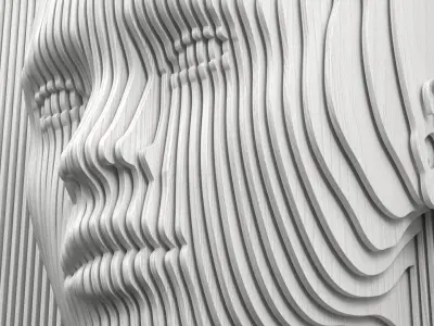 Modern Parametric Human Head Wall Art 3D model