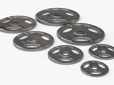 Set of weight plates 03 3D model