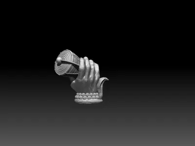 Lord Shiva Damru Hand Car Charm 3D print model