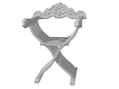 Savonarola - wooden chair with decoration 3D print model