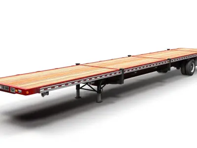 Flatbed Trailer Low-poly 3D model