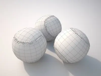 Baseball three baseballs 3D model