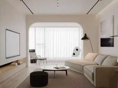 Modern living room dining room interior scenes 267 3D model