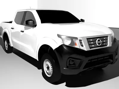 nissan np300 2016 double cab Low-poly 3D model