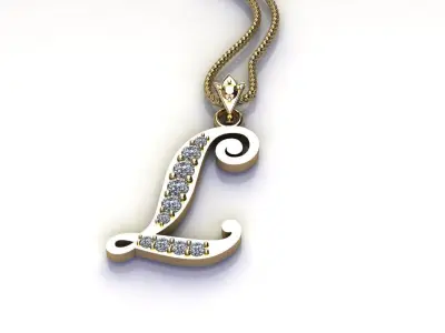 Alphabet V1 Font Style Pendant L 3D print model