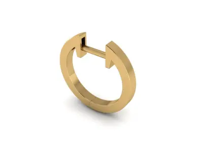 Round Hoop Earrings  3D print model