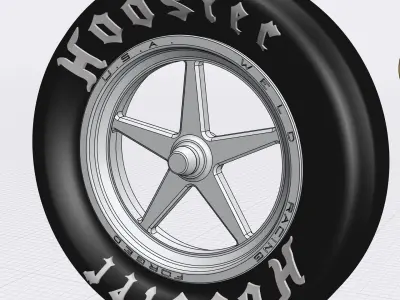 Drag Wheel COMBO Front Weld Aluma Star 17inch spindle 3D print model