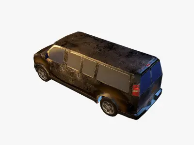 Rusty Car Collection Low-poly 3D model