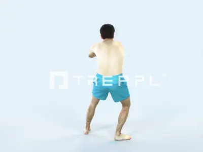 Flow 15A Beach Receiving Sports Man Low-poly 3D model