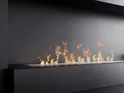 Wall With Biofireplace 3D model