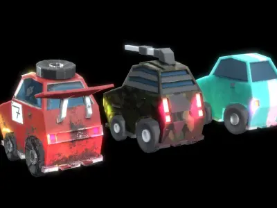 LOW POLY CAR MK21 Low-poly 3D model