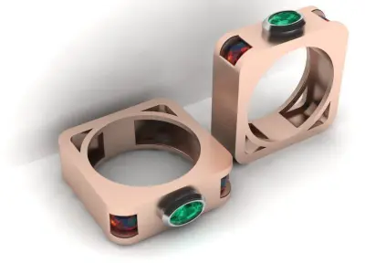 3d-model square ring  3D print model