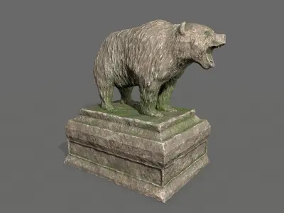 Bear Statue 8 Low-poly 3D model