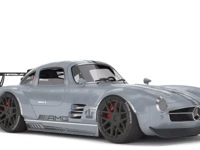 mercedes benz sl 300 gullwing widebody 3D model