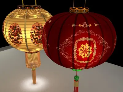 Chinese Red Lantern 3D model 22