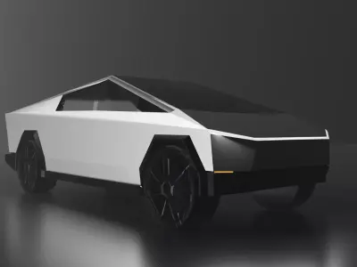 Low poly TESLA cybertruck  Low-poly 3D model