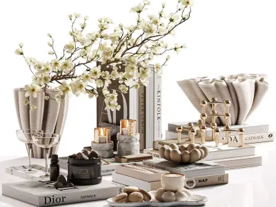 Organic Forms Tabletop Styling With Magnolia 3D model