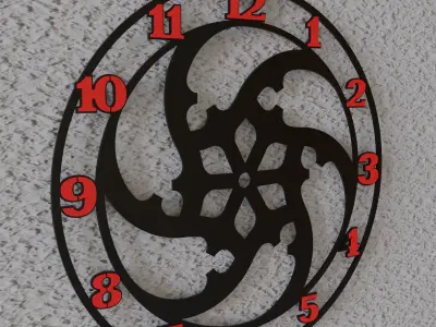 mandala 8 wall clock 3D print model