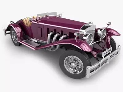 Mercedes SSK with Engine 3D model