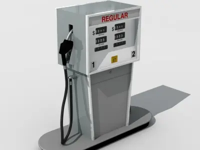 Vintage Gas Pump 70s 80s 3D model