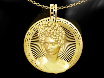 Fonseca Medallion Statue Sculpture pendant jewelry gold 3D print model