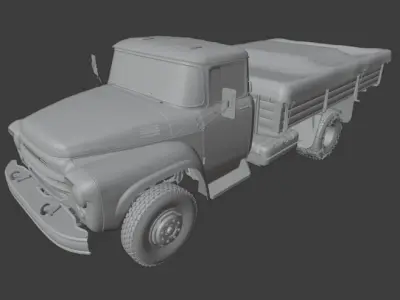 ZIL 130 Lowpoly 3D Model  Low-poly 3D model
