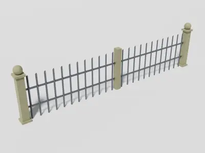 Garden fence Low-poly 3D model