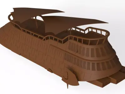 Jabba The Hutt  Sail Barge Ship 3D model 3D print model