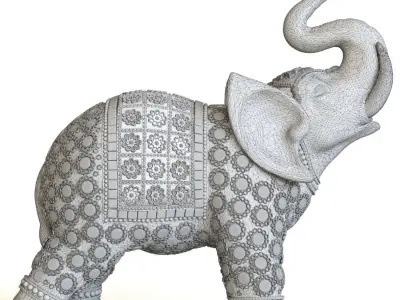 Elephant silver figurine 3D model