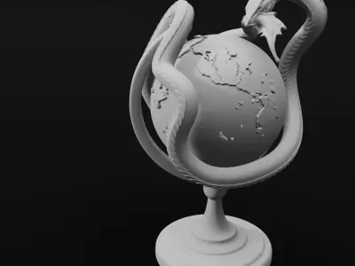 Jormungandr Globe World Serpent Decoration 3D Print Model 3D print model