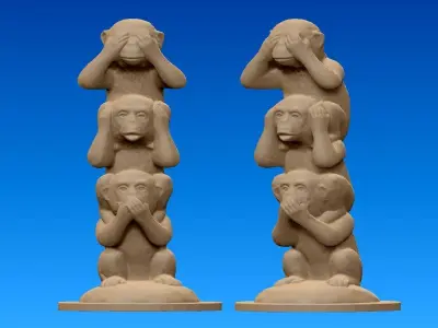 Baby Monkey decoration - 3D print 3D print model