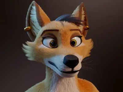 Zoe Anthro Fox 3D model