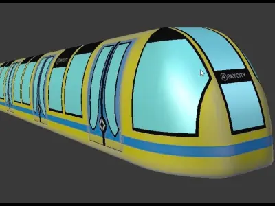 Sci-fi subway car PBR 3D model