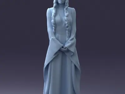 000306 Fantasy Lady in Burgundy Dress 1105 3dp 3D print model