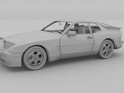 Porsche 944 turbo with interior rev 3D model