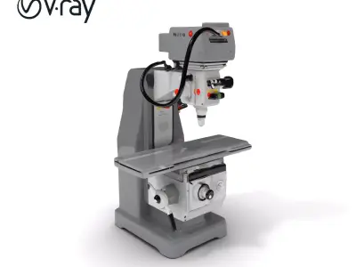 Industrial Milling Machine D Model Pack Low-poly 3D model