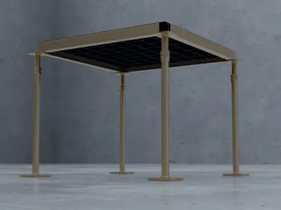 3D Raised Perforated Panel with pedestal and stringer Model 3D model