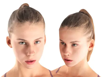 Sexy sporty woman 24 Low-poly 3D model