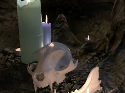 Cat Skull Zbrush Sculpture 3D model