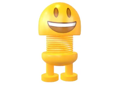Car Spring Expression Decoration Toys Grinning Face v1 001 Low-poly 3D model