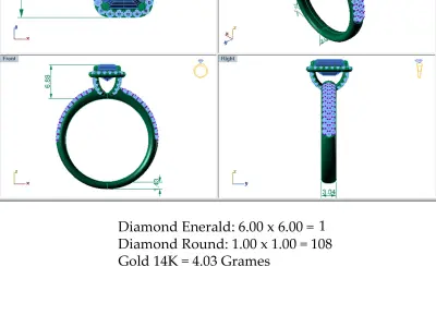 Emerald Wedding Ring SE32 3D print model