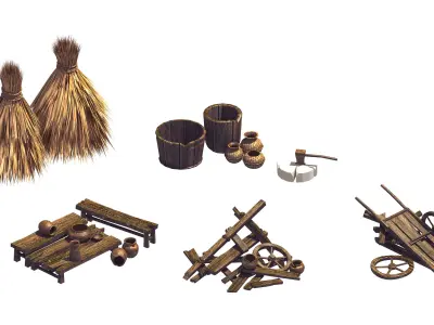 Dynasty Weed - broken car - bucket 3D model