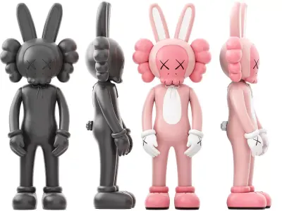 kaws accomplice vinyl figure 3D model