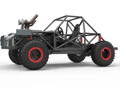 Uphill Sand Racing Dragster Base V2 Scale 1 to 25 3D print model